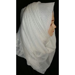 White Dots Hijab -Cotton Fabric